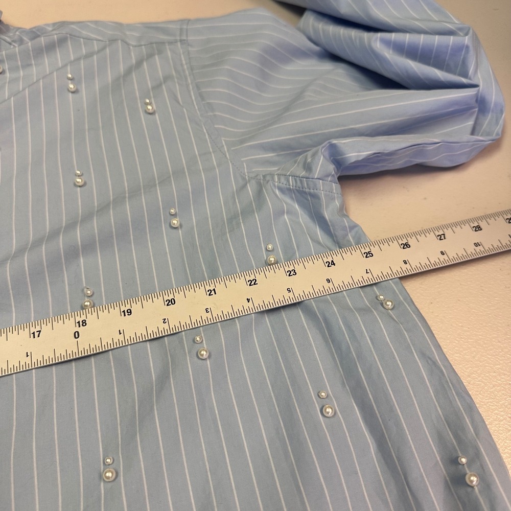 Future Collective Reese Blutstein Blue Striped Pearl Button Down Shirt M‎ NEW - Picture 4 of 9